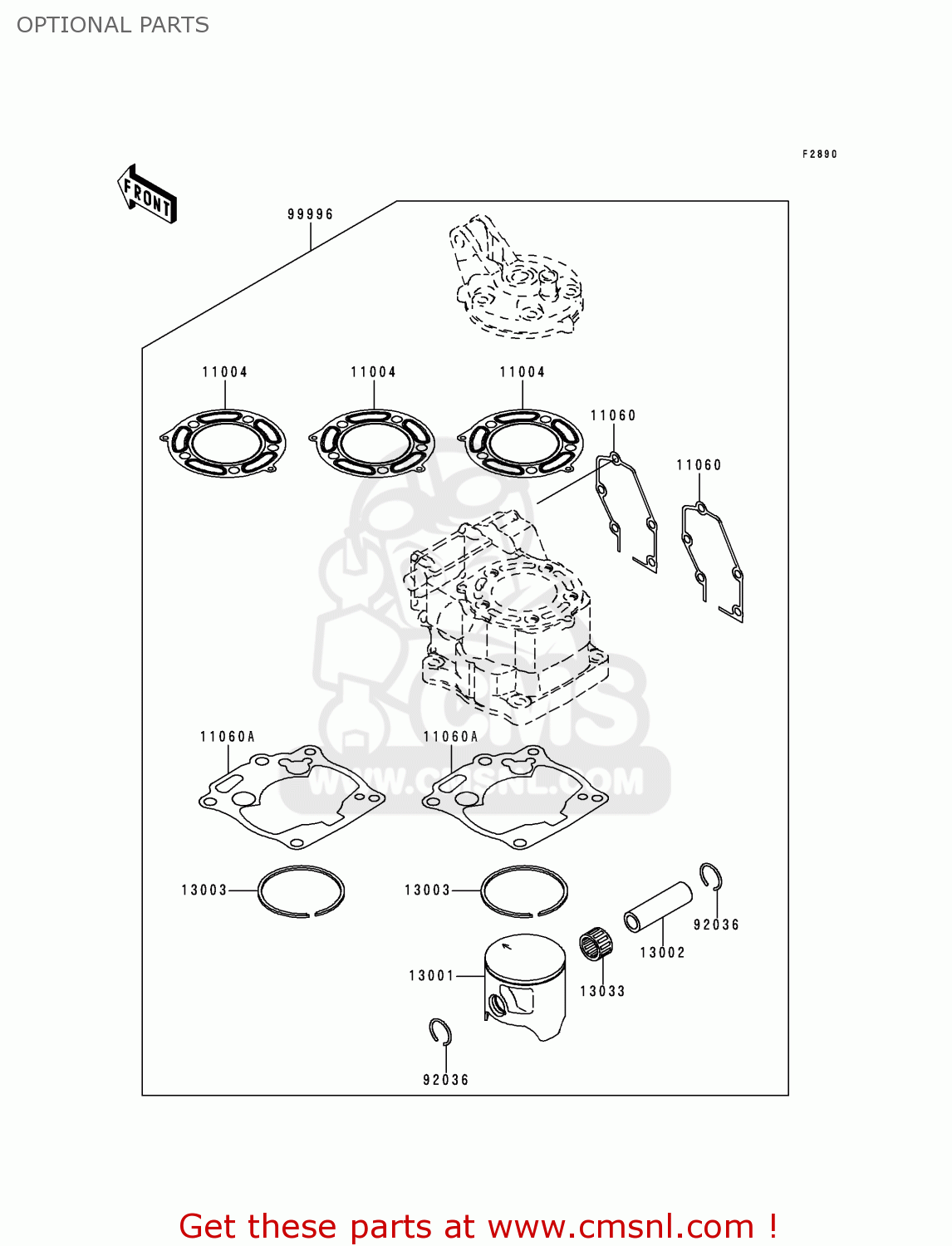 OPTIONAL PARTS KX125-L2 2000 USA CANADA