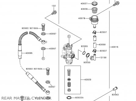 REAR MASTER CYLINDER - KX125-L2 2000 USA CANADA