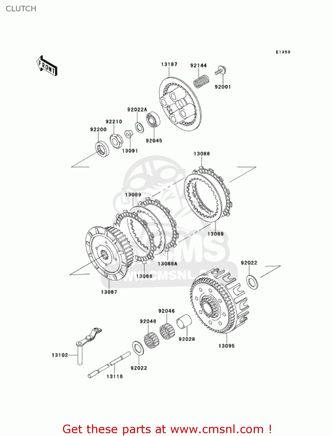 CLUTCH KX125-L3 KX125 2001 USA CANADA