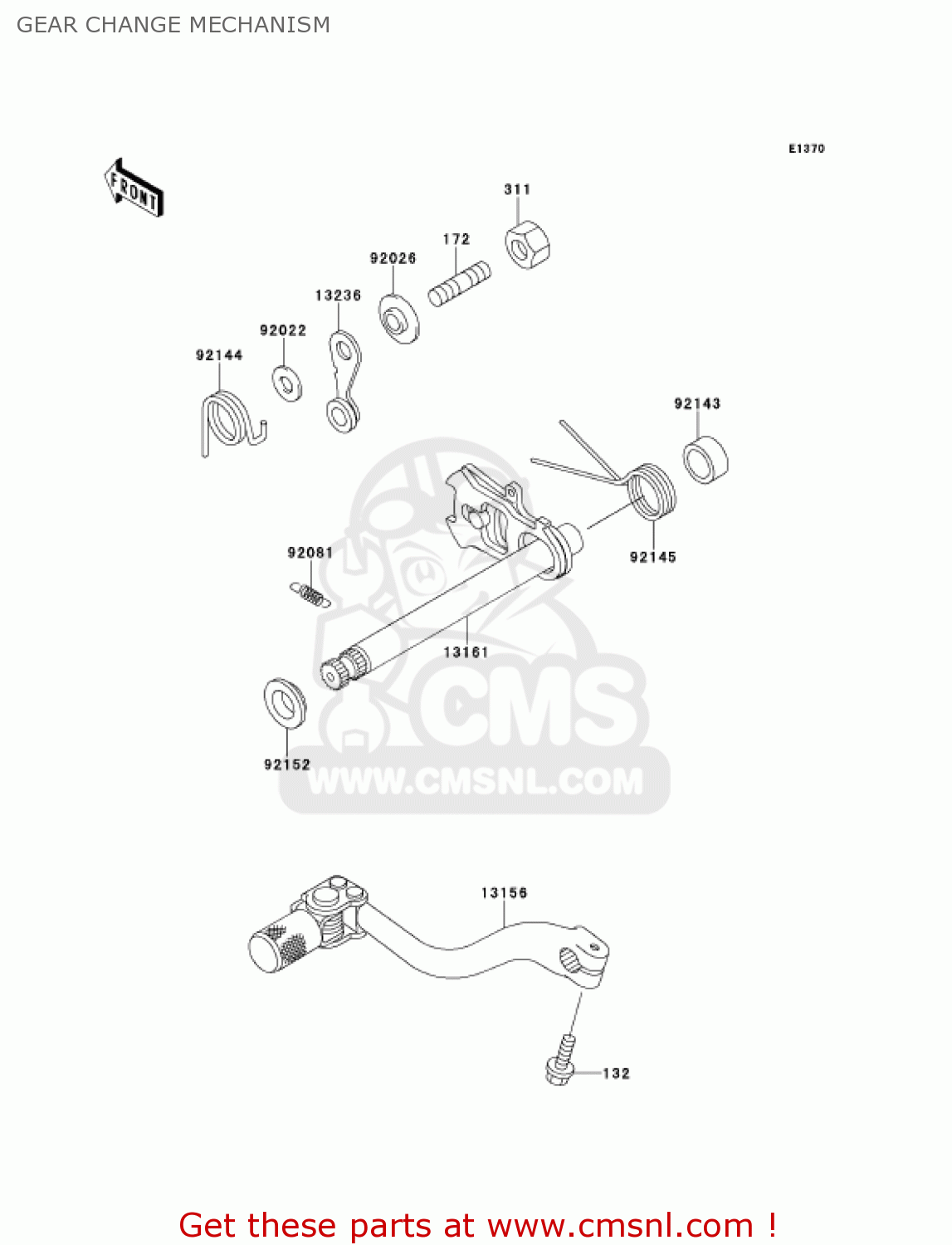 GEAR CHANGE MECHANISM KX125-L3 KX125 2001 USA CANADA