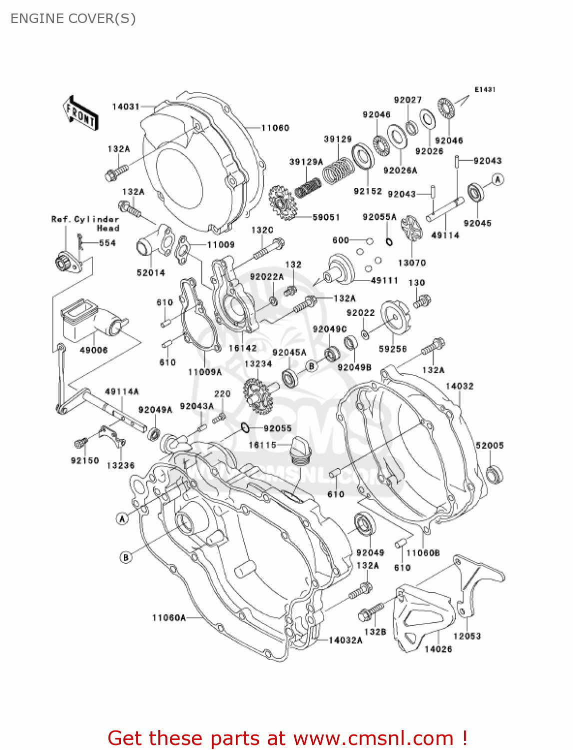 ENGINE COVER(S) KX125-L3 KX125 2001 USA CANADA
