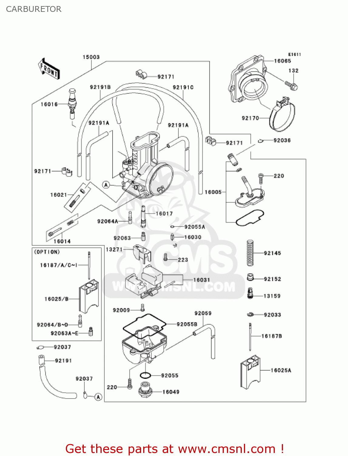 CARBURETOR KX125-L3 KX125 2001 USA CANADA