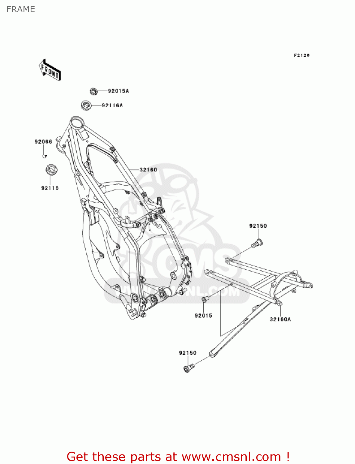 FRAME KX125-L3 KX125 2001 USA CANADA