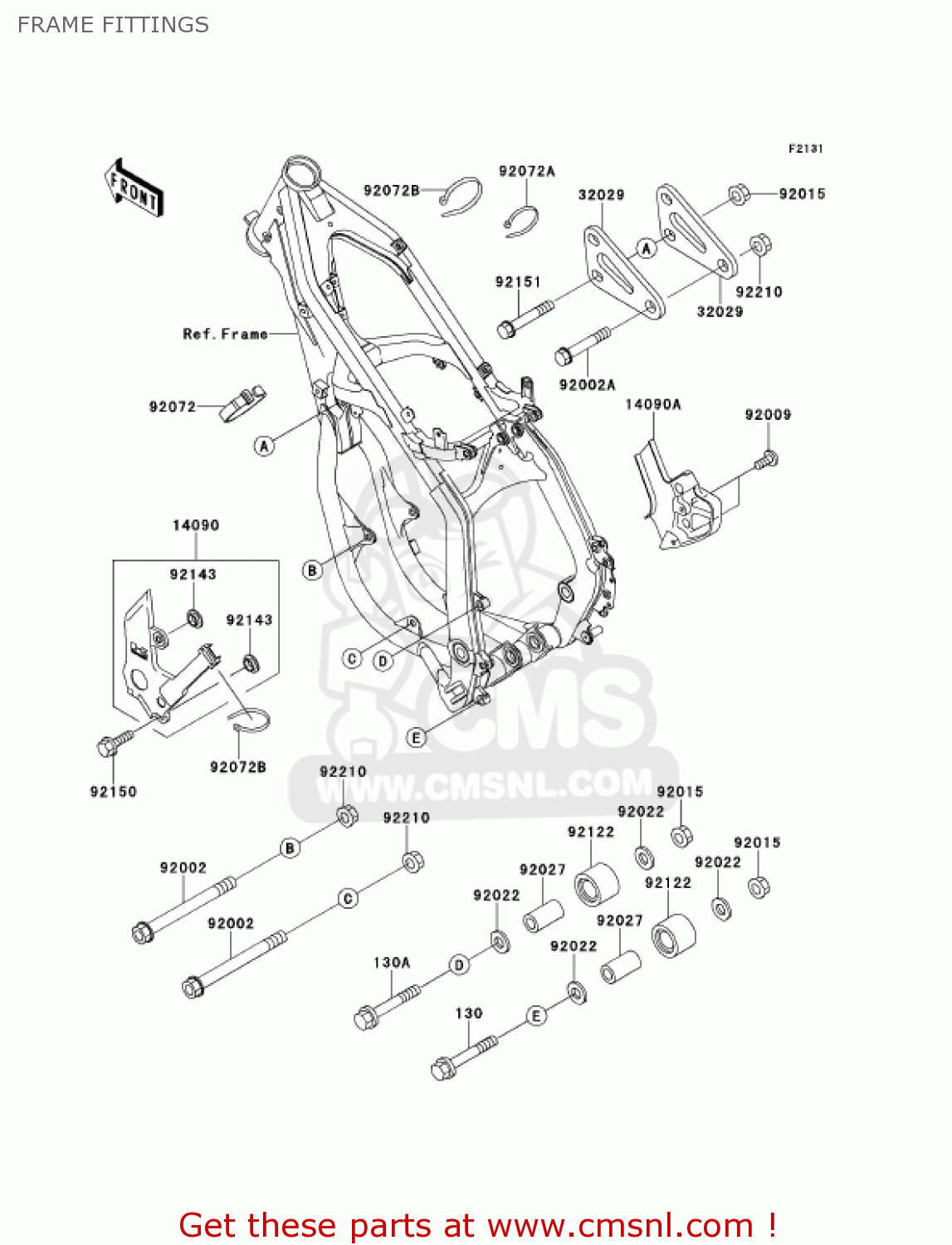 FRAME FITTINGS KX125-L3 KX125 2001 USA CANADA