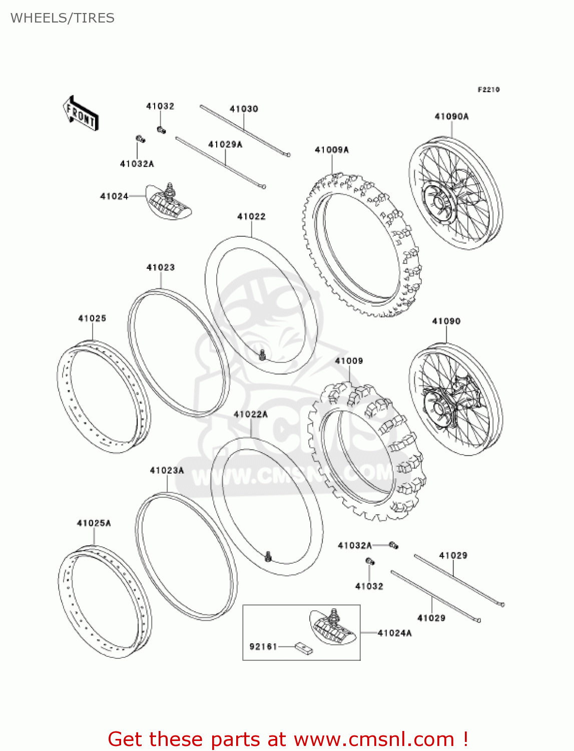 WHEELS/TIRES KX125-L3 KX125 2001 USA CANADA