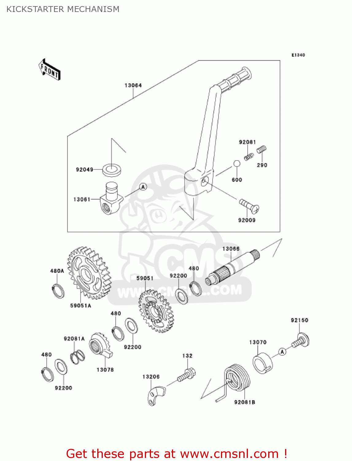 KICKSTARTER MECHANISM KX125-L3 KX125 2001 USA CANADA