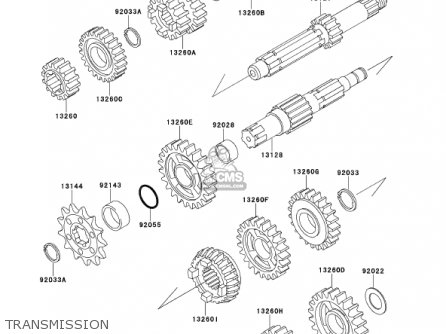 TRANSMISSION - KX125-L3 KX125 2001 USA CANADA