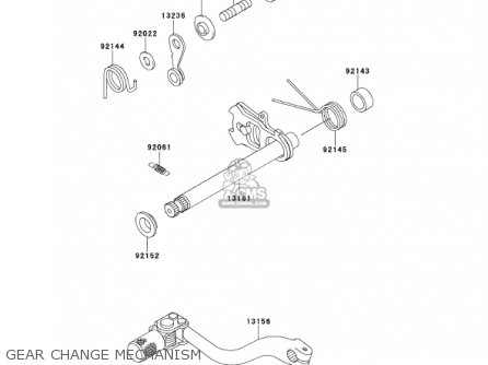 GEAR CHANGE MECHANISM - KX125-L3 KX125 2001 USA CANADA