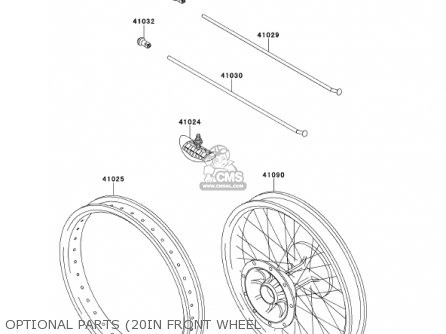 OPTIONAL PARTS (20IN FRONT WHEEL - KX125-L3 KX125 2001 USA CANADA