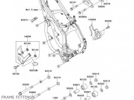 FRAME FITTINGS - KX125-L3 KX125 2001 USA CANADA