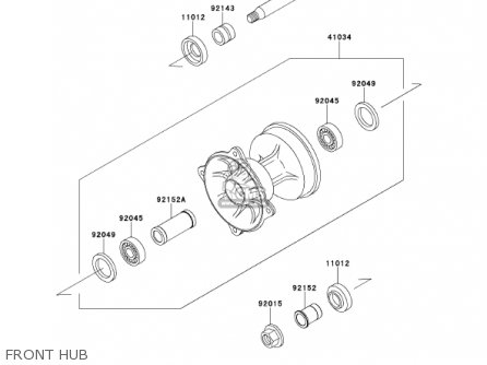 FRONT HUB - KX125-L3 KX125 2001 USA CANADA