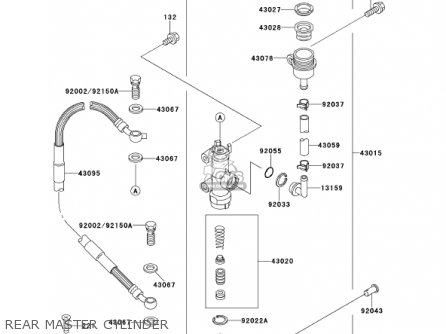 REAR MASTER CYLINDER - KX125-L3 KX125 2001 USA CANADA