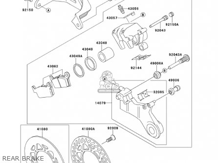REAR BRAKE - KX125-L3 KX125 2001 USA CANADA