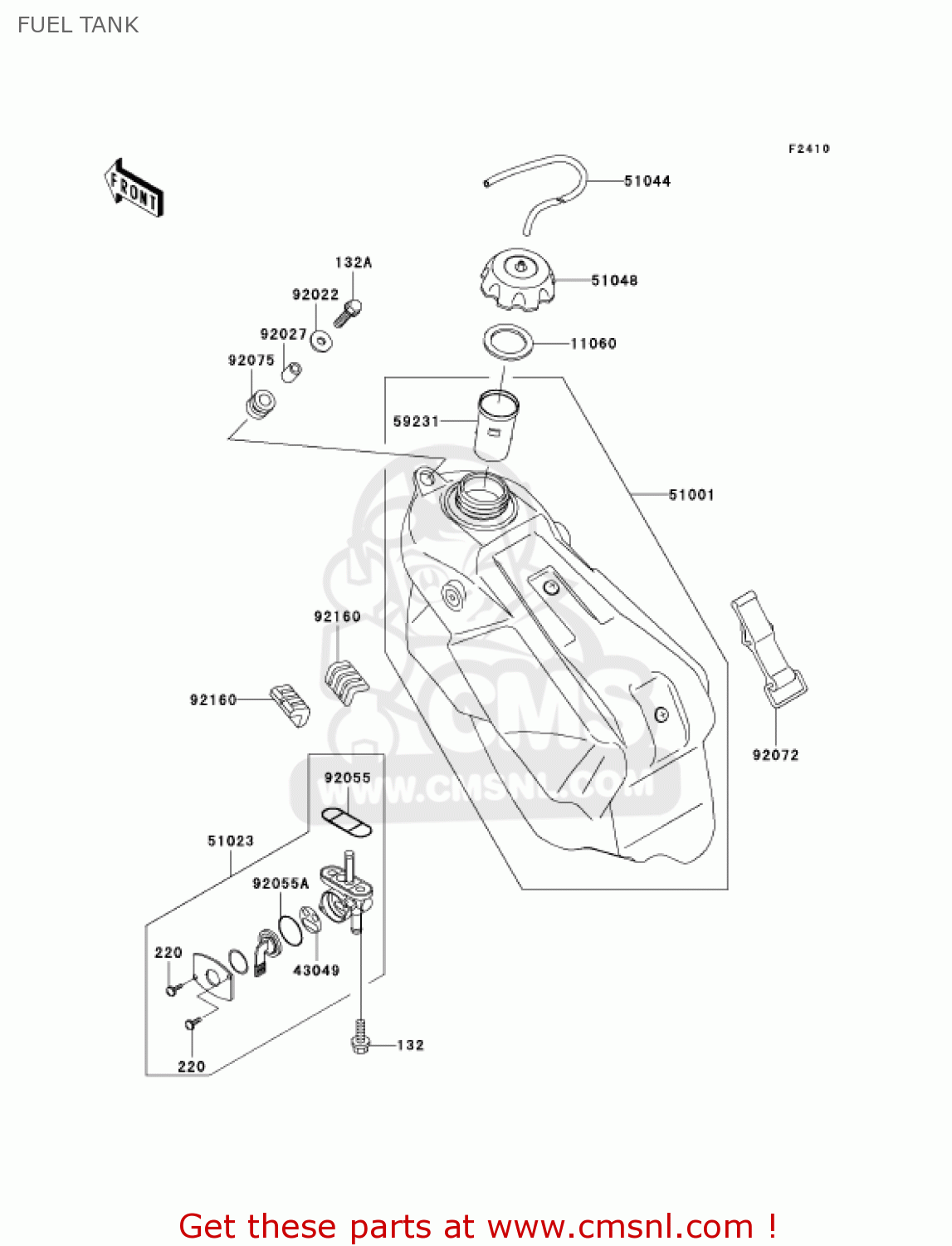 Kawasaki KX125L4 KX125 2002 USA CANADA FUEL TANK buy original FUEL
