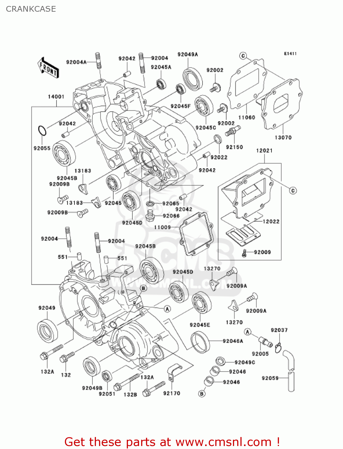 CRANKCASE KX125-L4 KX125 2002 USA CANADA