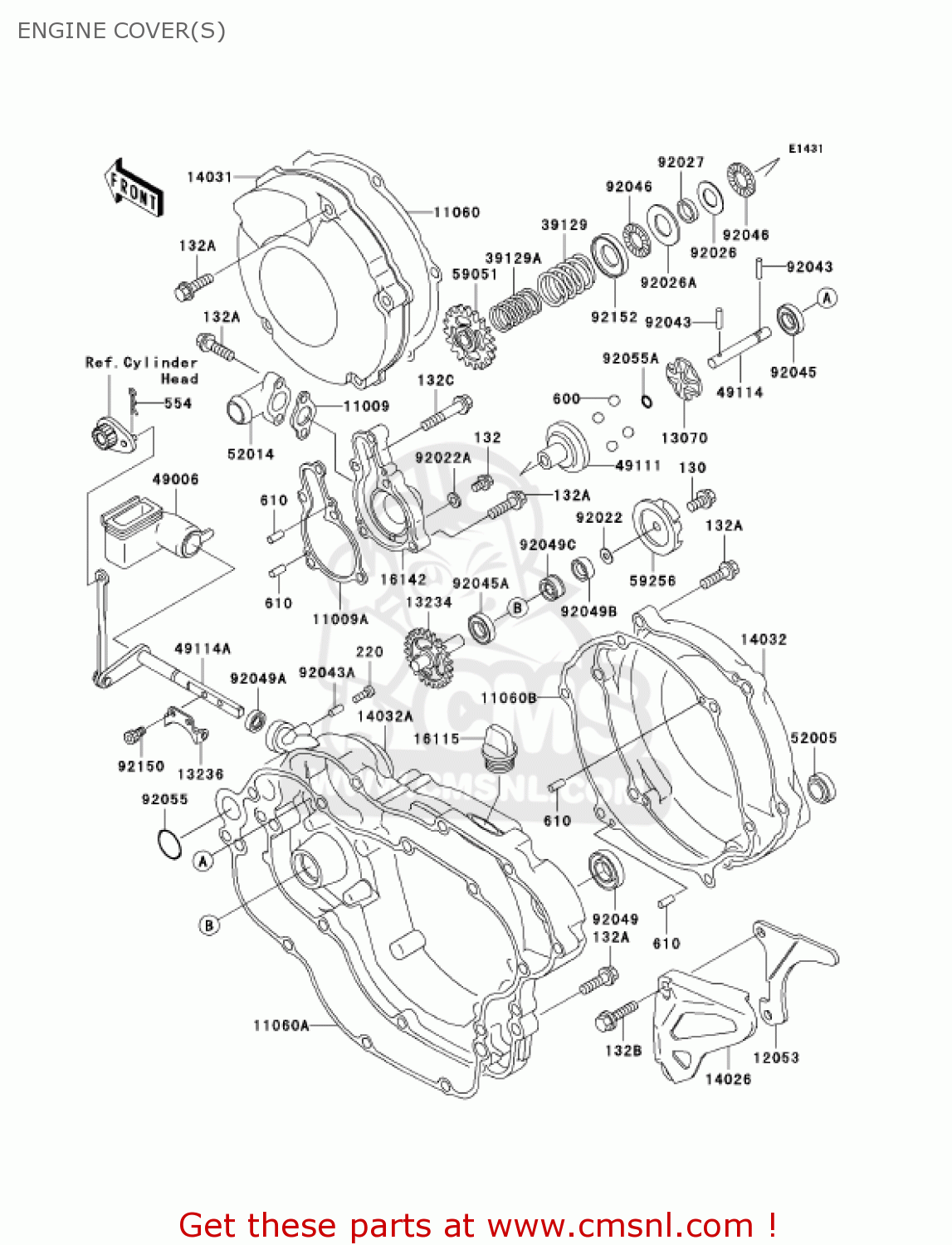 ENGINE COVER(S) KX125-L4 KX125 2002 USA CANADA