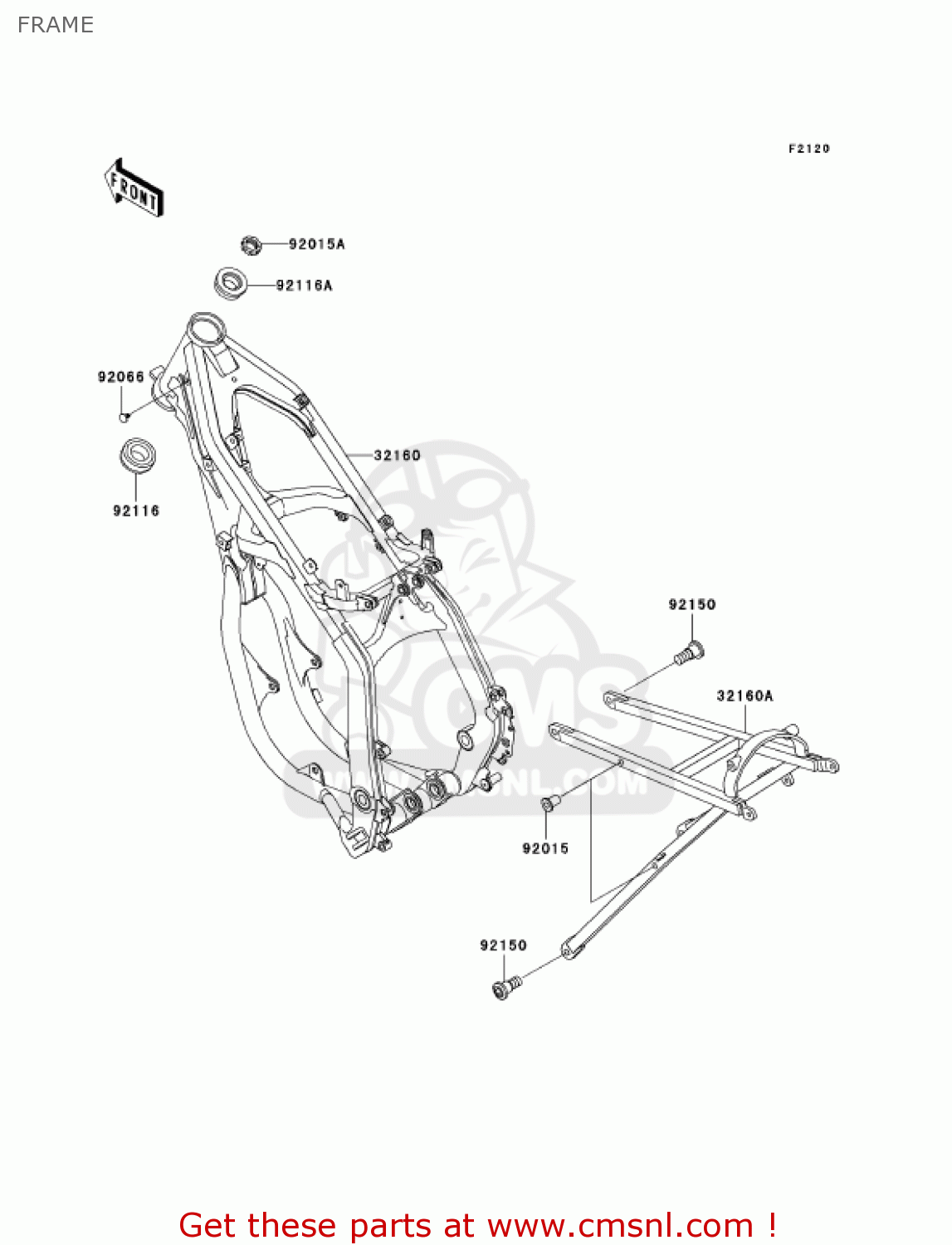 FRAME KX125-L4 KX125 2002 USA CANADA