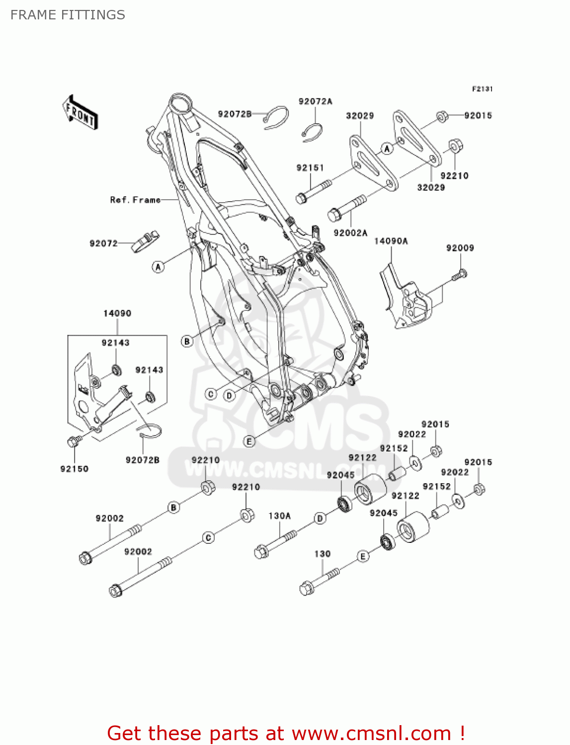FRAME FITTINGS KX125-L4 KX125 2002 USA CANADA