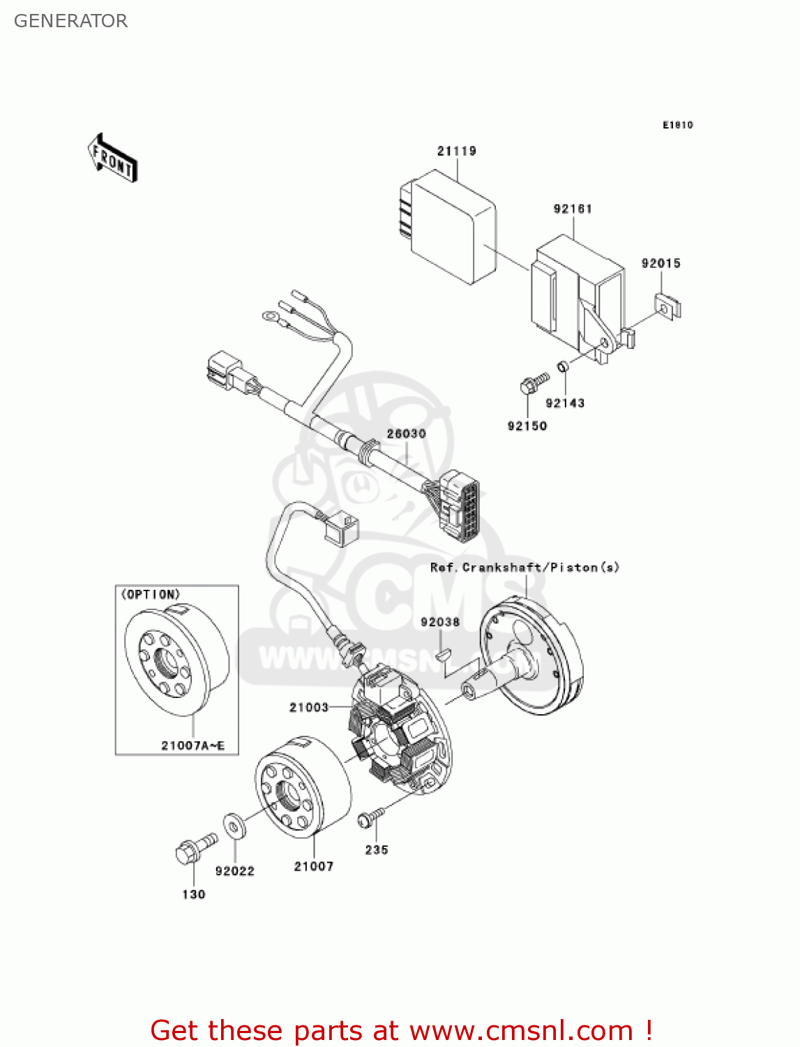 GENERATOR KX125-L4 KX125 2002 USA CANADA