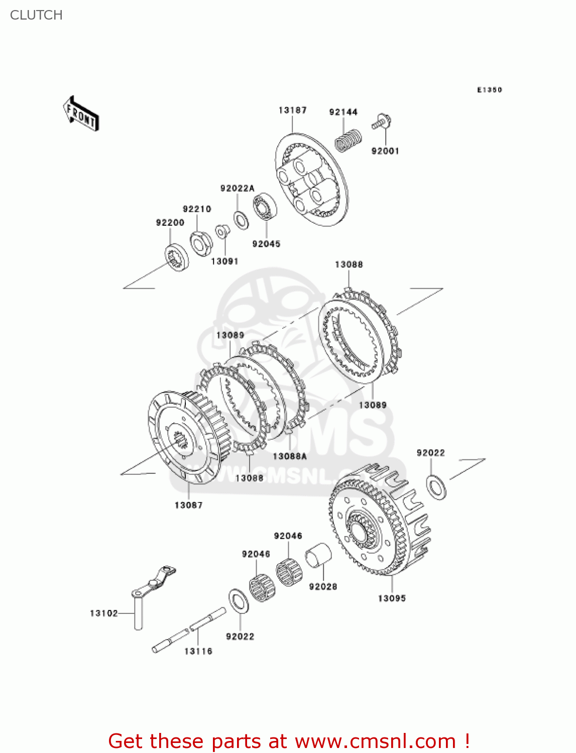 CLUTCH KX125-L4 KX125 2002 USA CANADA