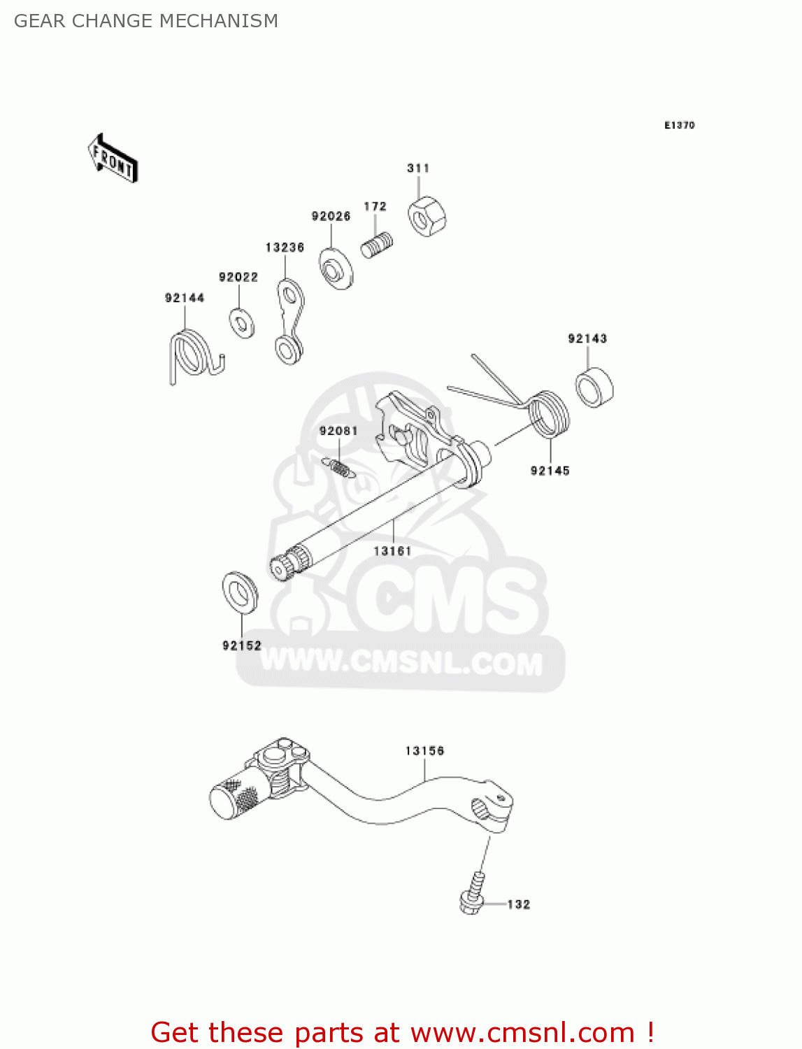 GEAR CHANGE MECHANISM KX125-L4 KX125 2002 USA CANADA