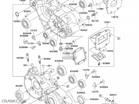 CRANKCASE - KX125-L4 KX125 2002 USA CANADA