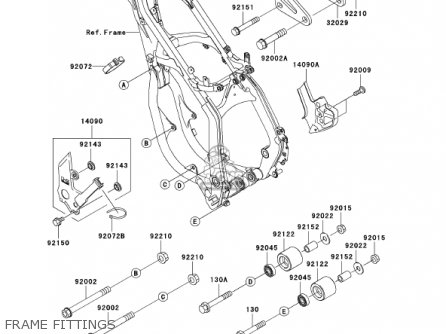 FRAME FITTINGS - KX125-L4 KX125 2002 USA CANADA