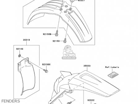 FENDERS - KX125-L4 KX125 2002 USA CANADA