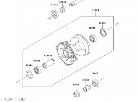 FRONT HUB - KX125-L4 KX125 2002 USA CANADA