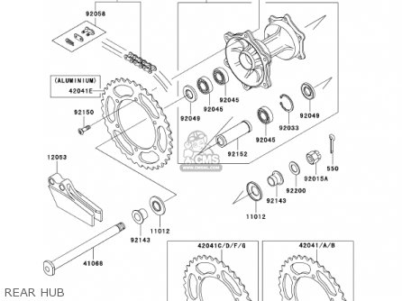 REAR HUB - KX125-L4 KX125 2002 USA CANADA