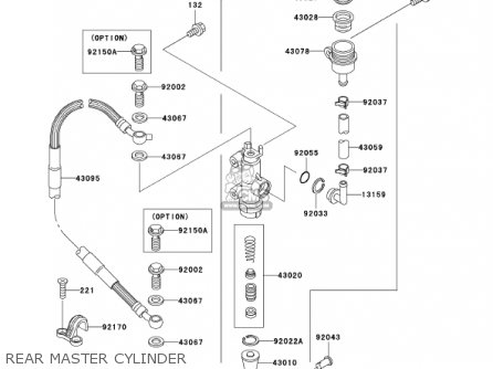 REAR MASTER CYLINDER - KX125-L4 KX125 2002 USA CANADA
