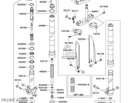 FRONT FORK - KX125-L4 KX125 2002 USA CANADA