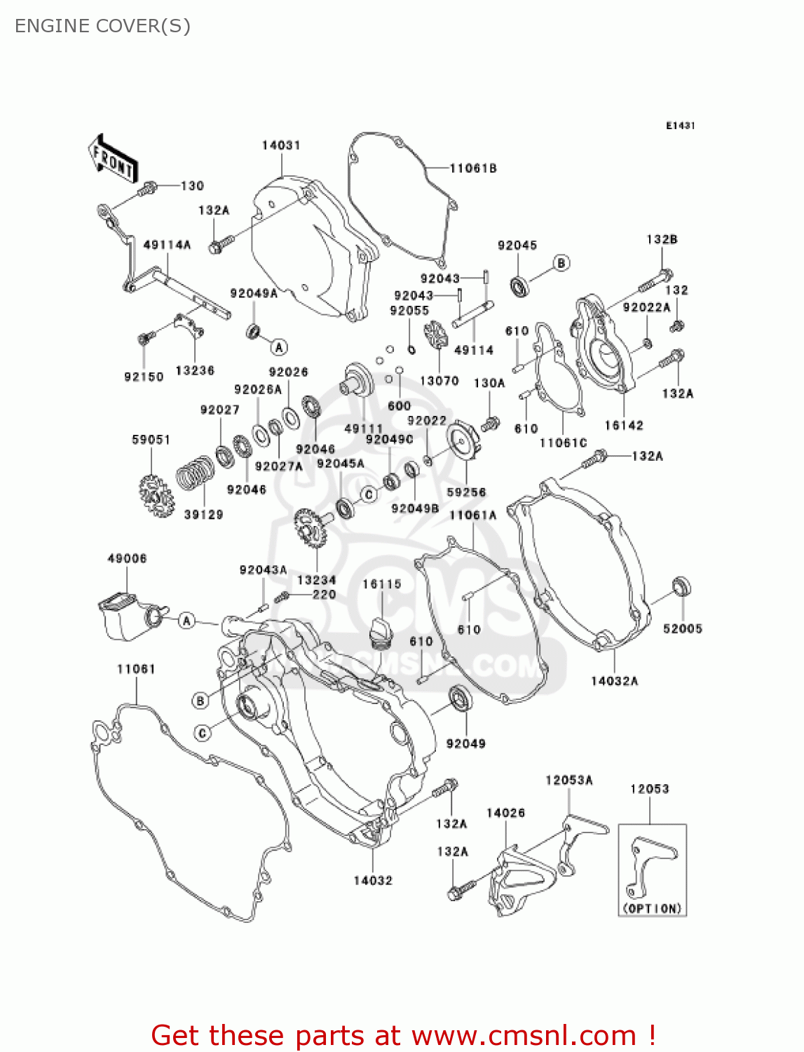 ENGINE COVER(S) KX125-M1 KX125 2003 USA CANADA