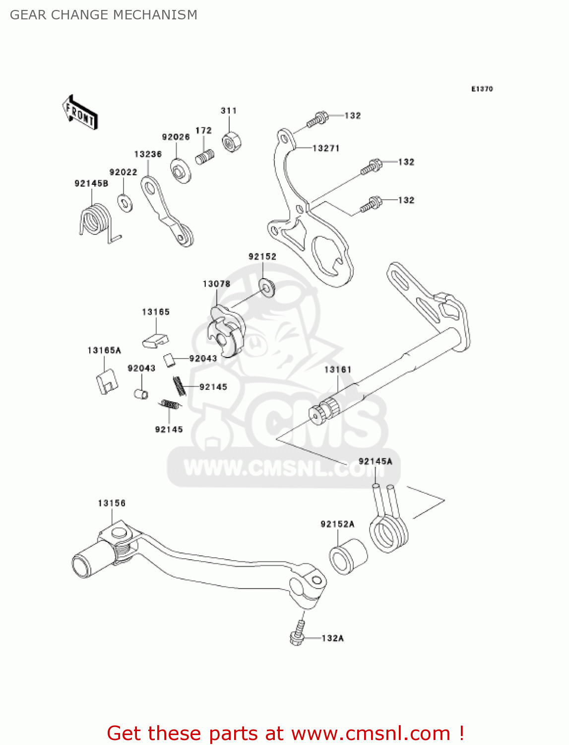 GEAR CHANGE MECHANISM KX125-M1 KX125 2003 USA CANADA