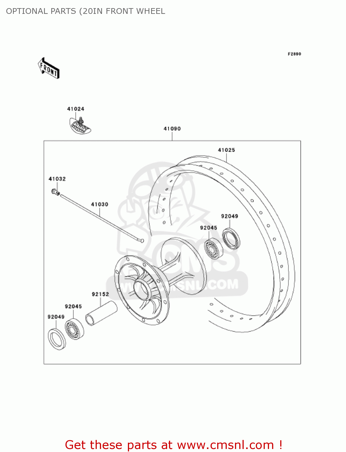OPTIONAL PARTS (20IN FRONT WHEEL KX125-M1 KX125 2003 USA CANADA