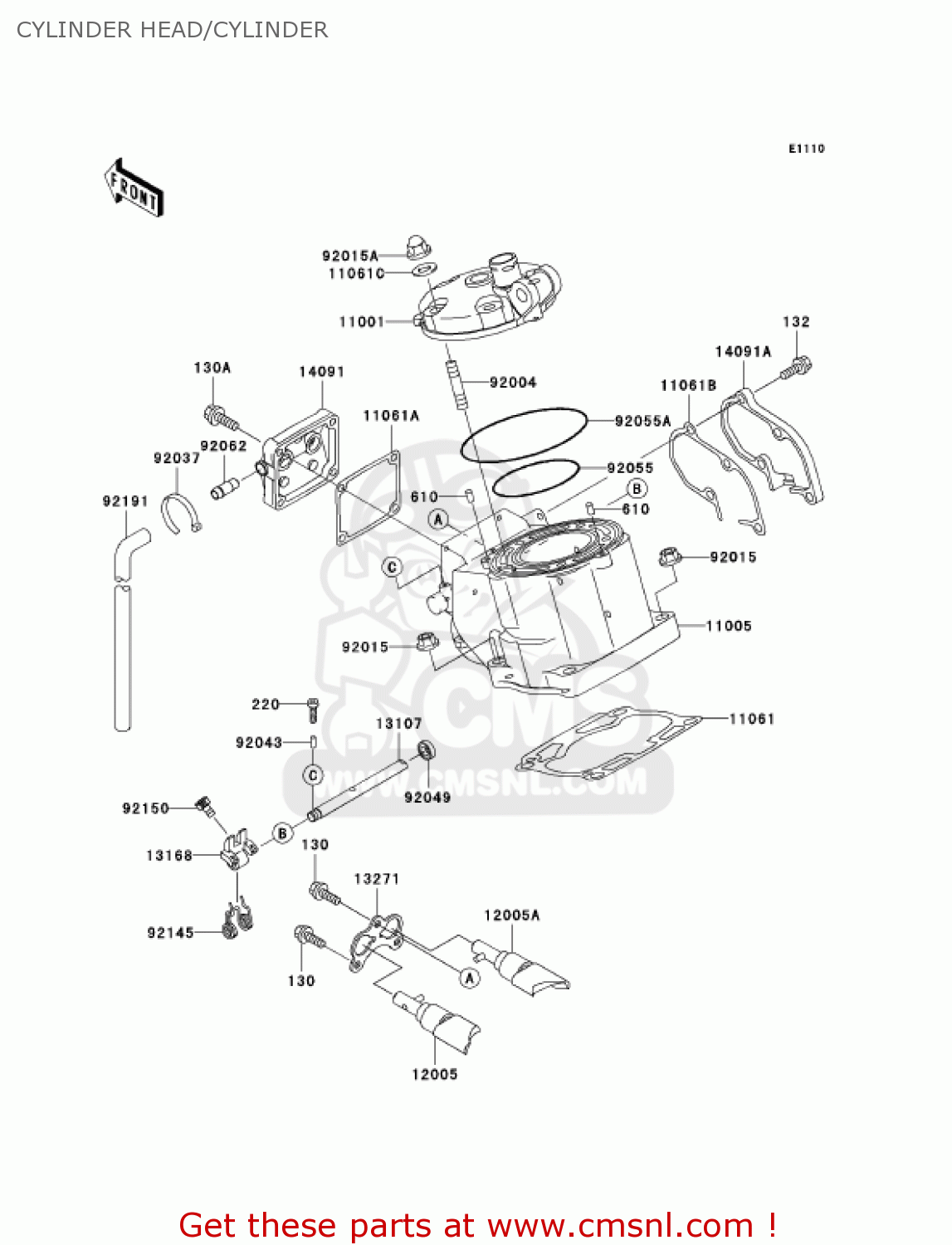 CYLINDER HEAD/CYLINDER KX125-M1 KX125 2003 USA CANADA