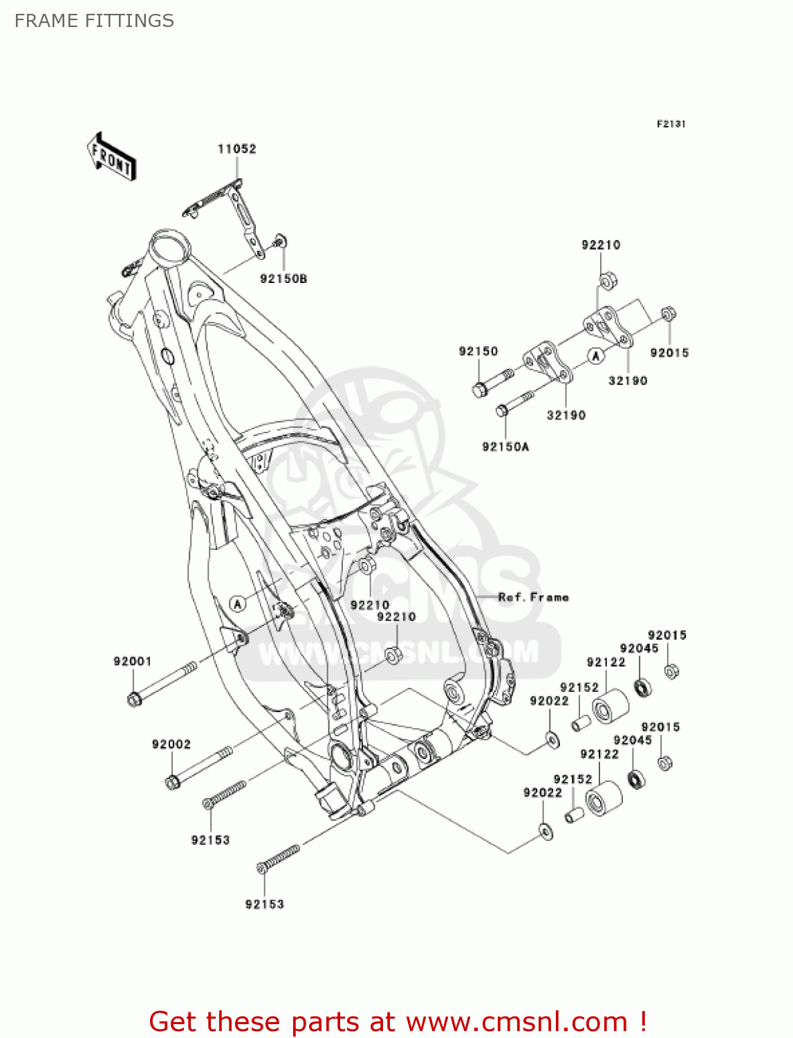 FRAME FITTINGS KX125-M1 KX125 2003 USA CANADA