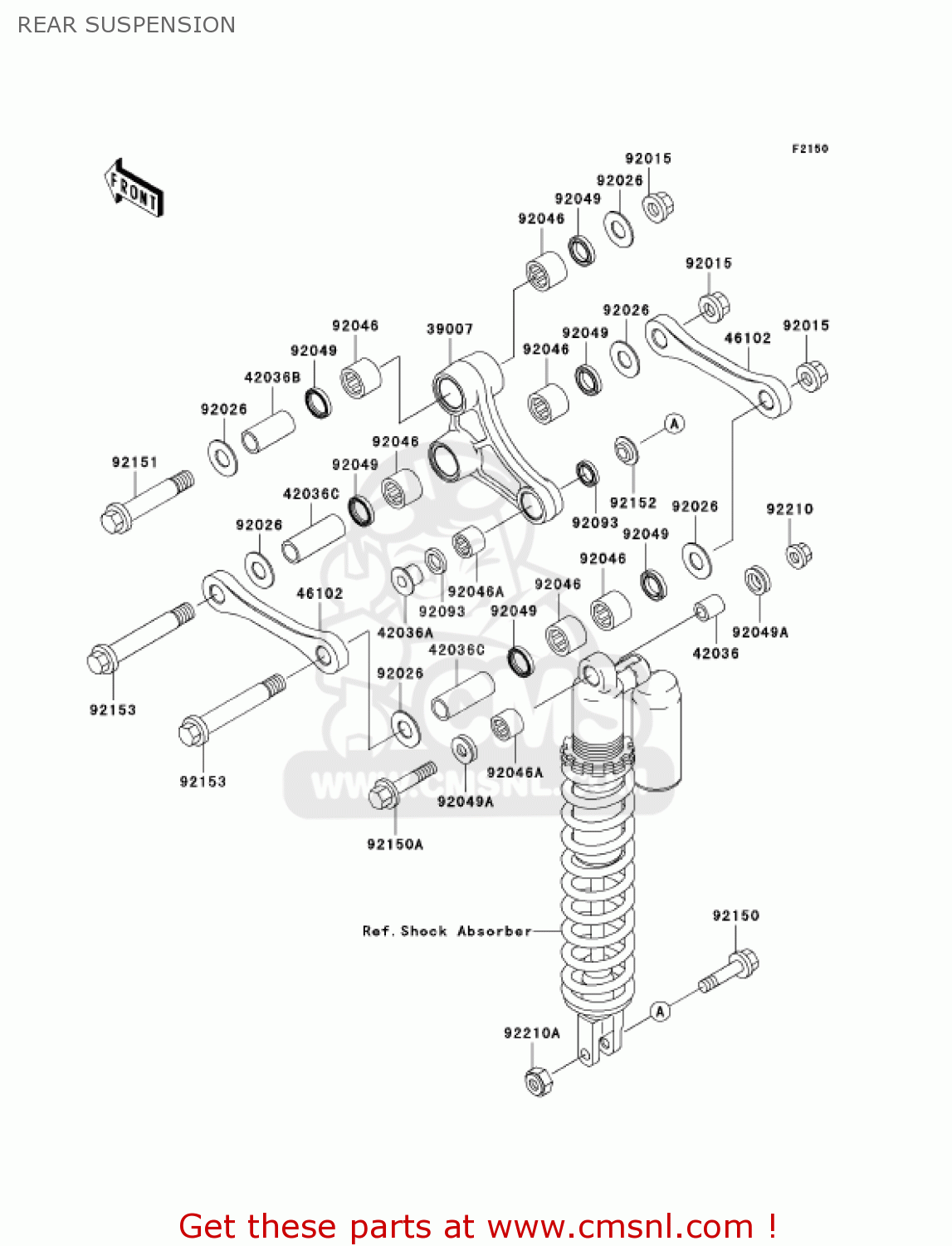 REAR SUSPENSION KX125-M1 KX125 2003 USA CANADA