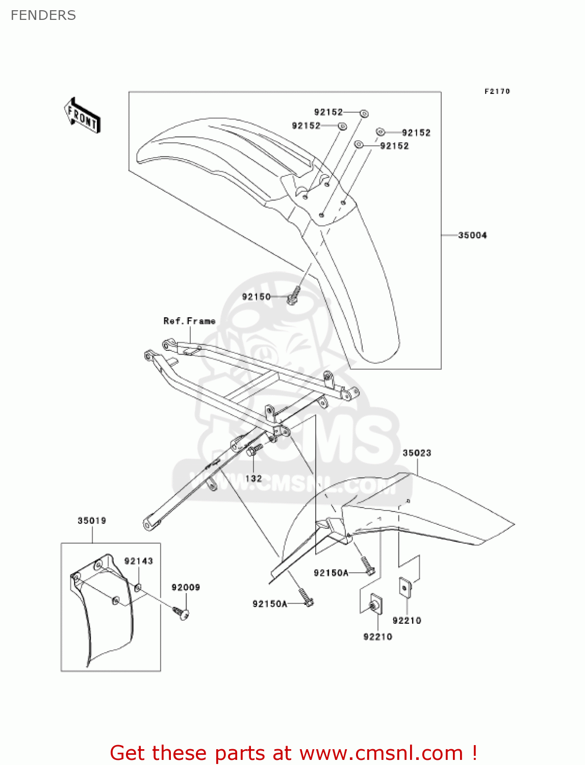 FENDERS KX125-M1 KX125 2003 USA CANADA