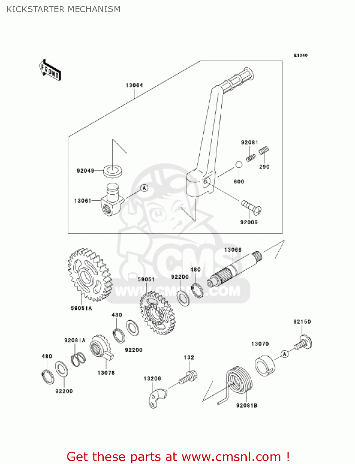 KICKSTARTER MECHANISM KX125-M1 KX125 2003 USA CANADA
