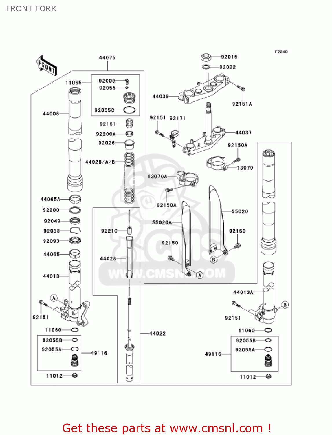 FRONT FORK KX125-M1 KX125 2003 USA CANADA