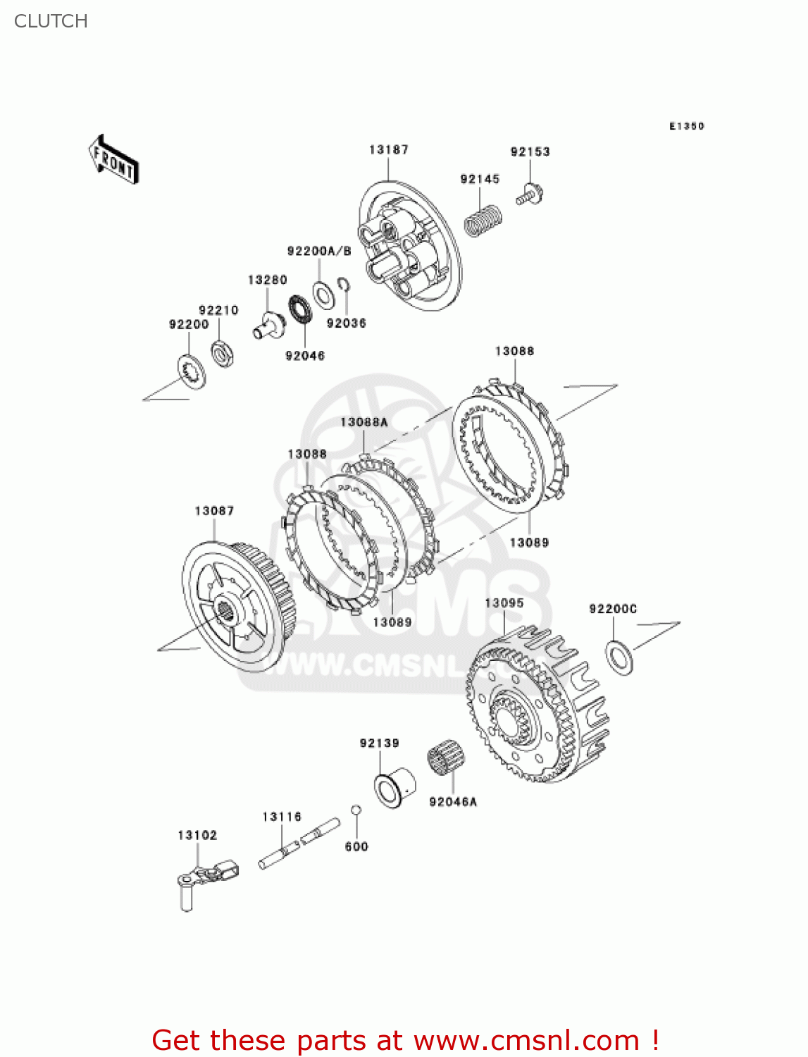 CLUTCH KX125-M1 KX125 2003 USA CANADA