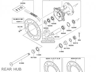 REAR HUB - KX125-M1 KX125 2003 USA CANADA