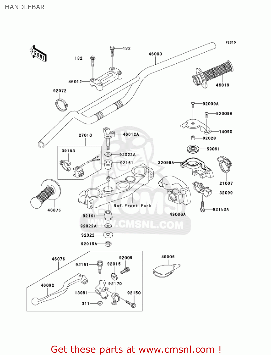 HANDLEBAR KX125-M2 KX125 2004 USA CANADA
