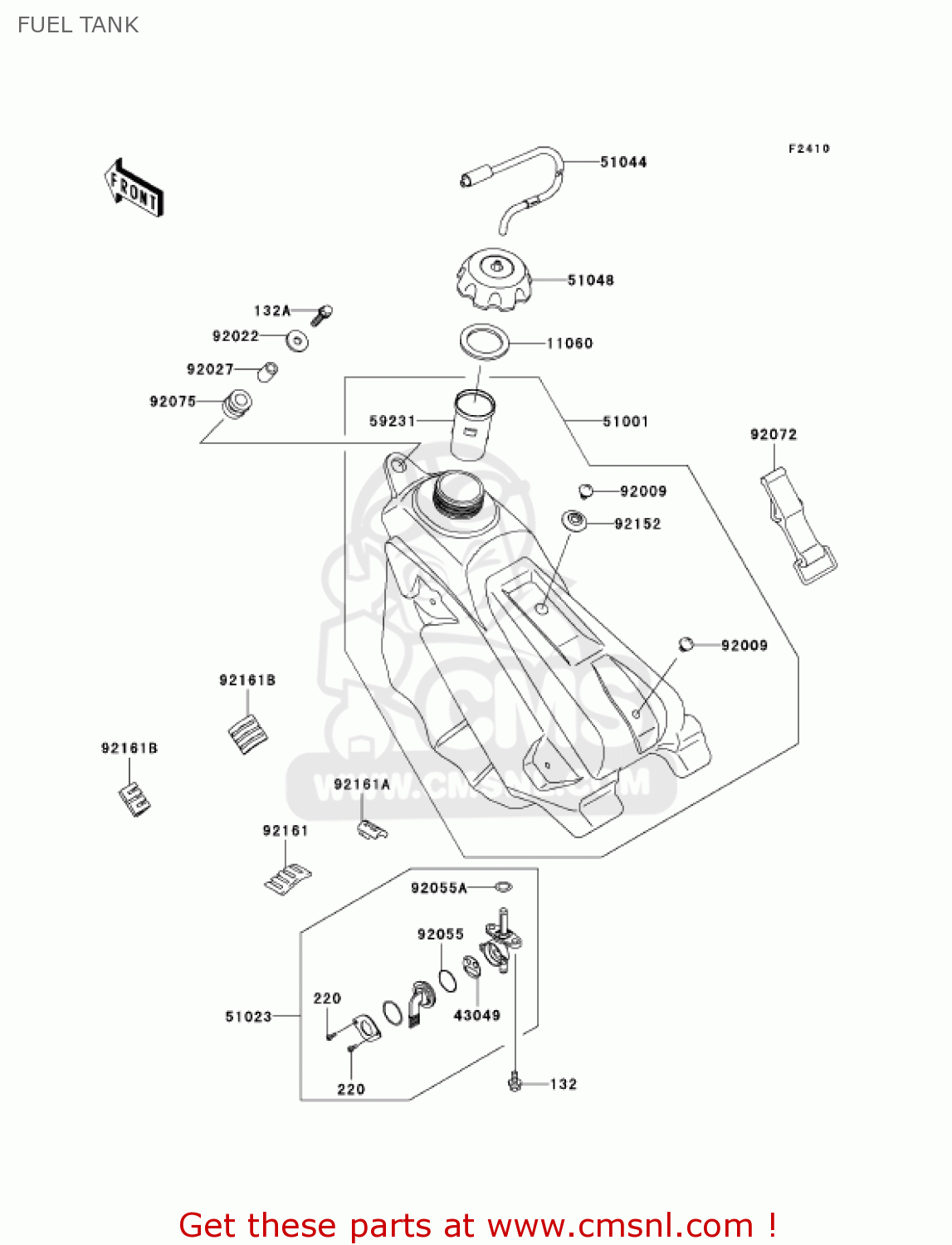 FUEL TANK KX125-M2 KX125 2004 USA CANADA