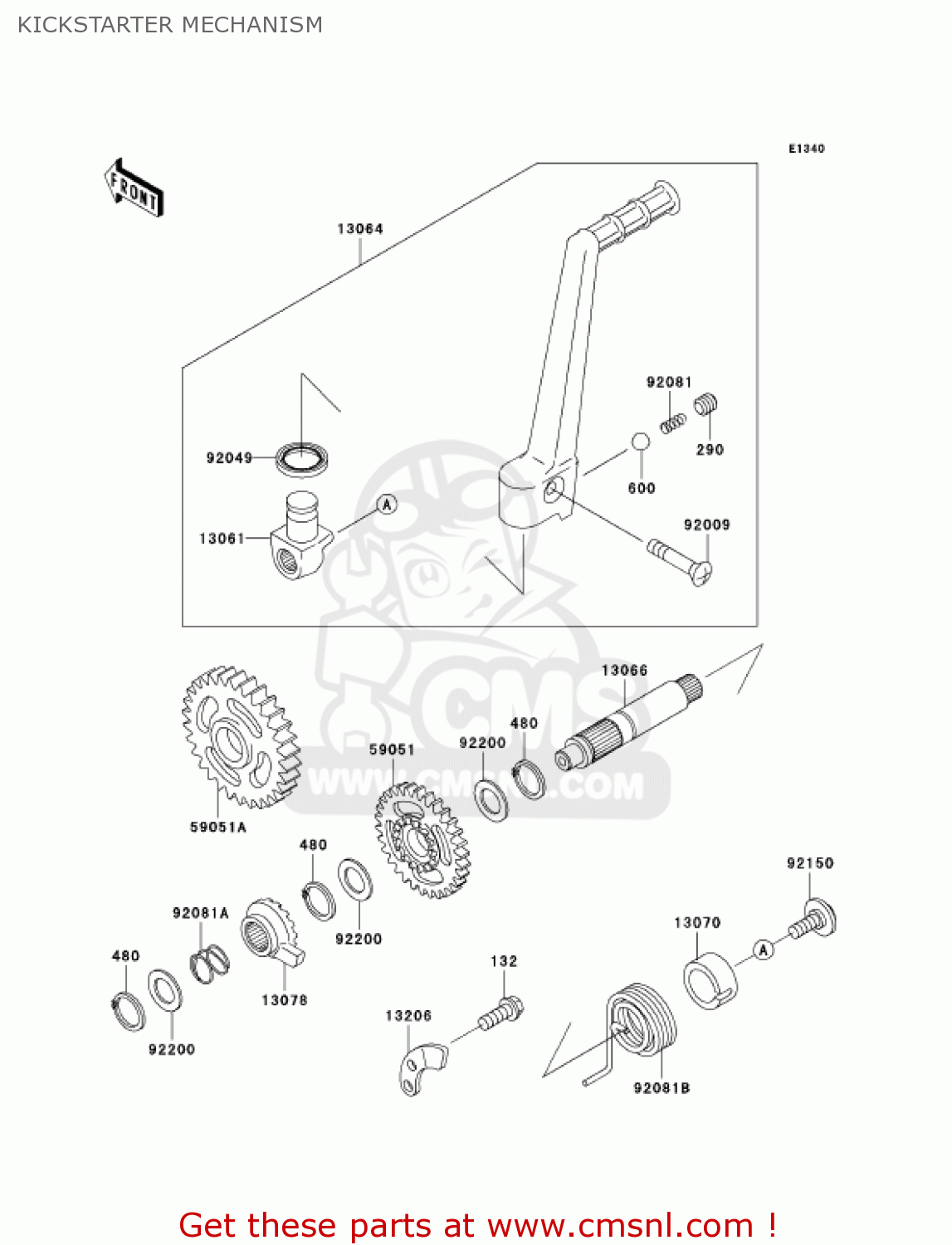 KICKSTARTER MECHANISM KX125-M2 KX125 2004 USA CANADA