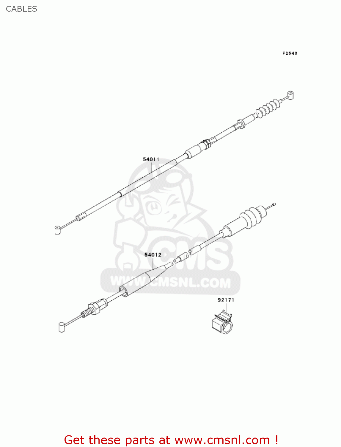 CABLES KX125-M2 KX125 2004 USA CANADA