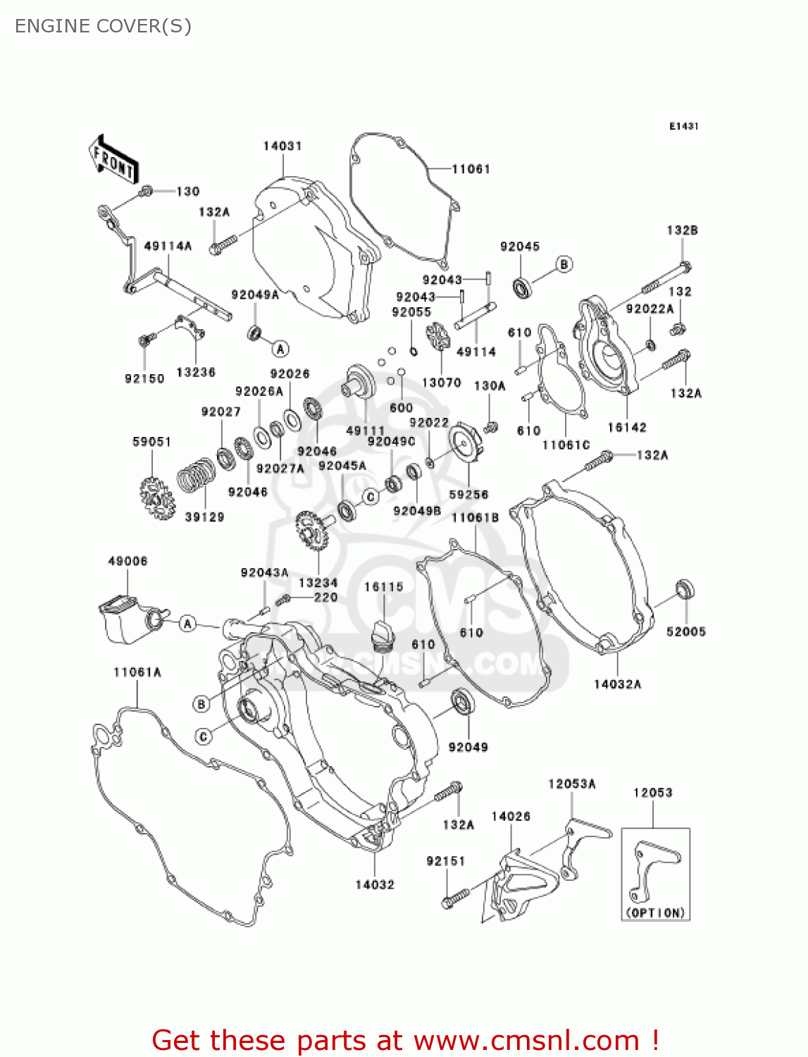 ENGINE COVER(S) KX125-M2 KX125 2004 USA CANADA