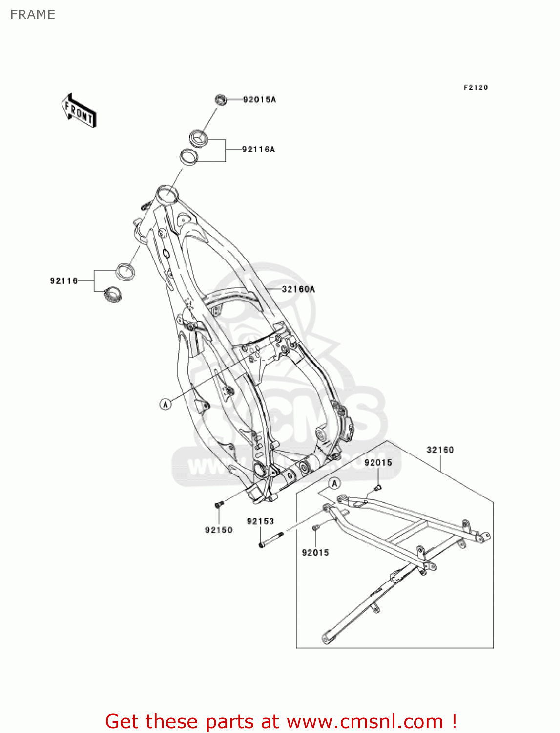 FRAME KX125-M2 KX125 2004 USA CANADA