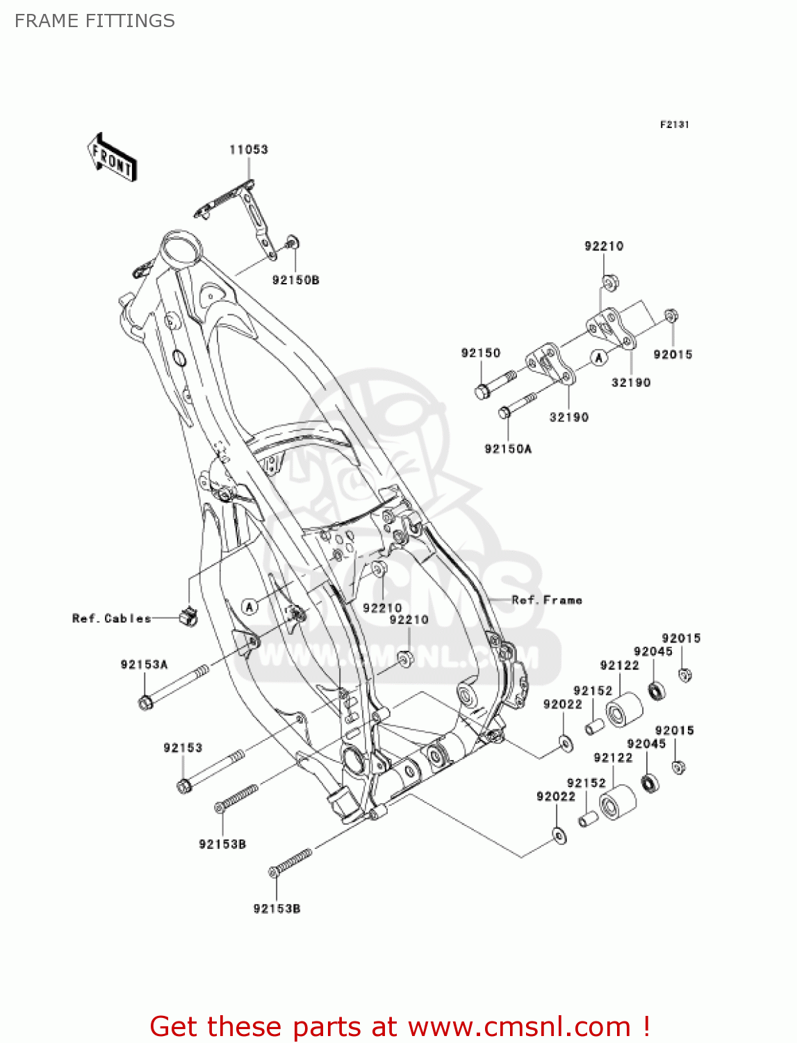 FRAME FITTINGS KX125-M2 KX125 2004 USA CANADA